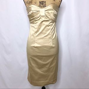 RED Valentino Gold Strapless Dress